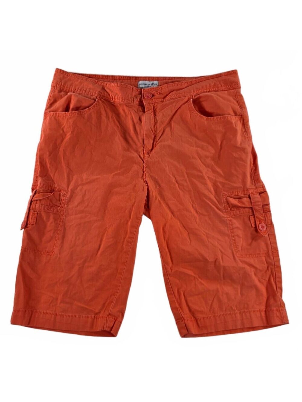 Caribbean Joe Women's Cargo Bermuda Shorts Size 12 Orange Casual Summer